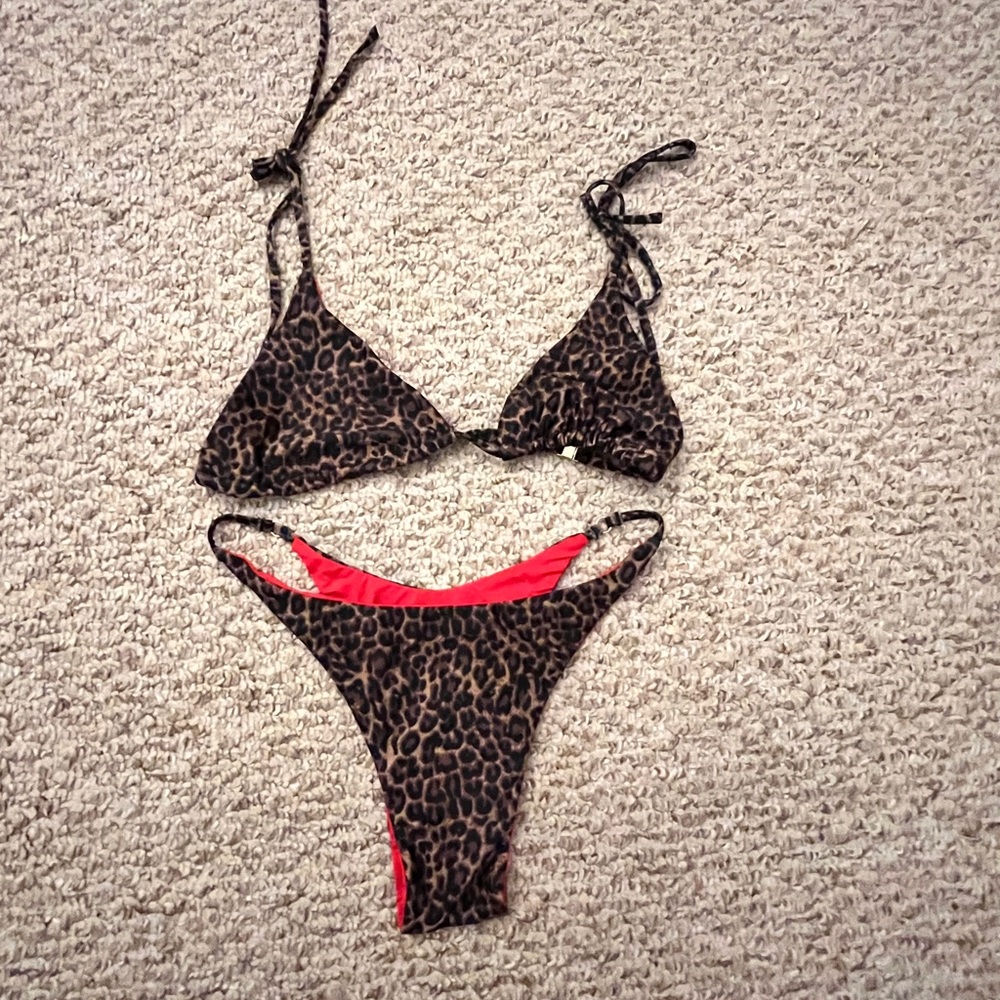 ALT Swim size Medium sexy Red leopard bikini set Australia designer brand beach